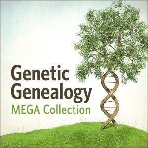 Save 81% - Genetic Genealogy MEGA Collection - includes Blaine Bettinger’s new book The Family Tree Guide to DNA Testing and Genetic Genealogy! Regularly $599.85, now just $99.99! “ Your DNA results are a fantastic tool in your genealogy research. In fact, genetic genealogy can be the key to breaking down pesky brick walls and find new branches of your family tree. Get the most out of your DNA results and discover how to dig deeper into your family history with the resources in this huge collection. You'll get everything from a breakdown of the types of tests offered to how to use your results to find living relatives and common ancestors. And with a whopping 83% discount, you'll discover a plethora of tools and techniques for understanding and analyzing your results, from GEDMatch and Evernote to triangulation and new ways to view your own tree, to solve family mysteries and break down brick walls.”